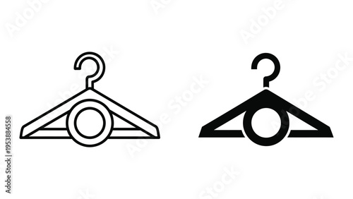 black and white clothing hangers vector illustration