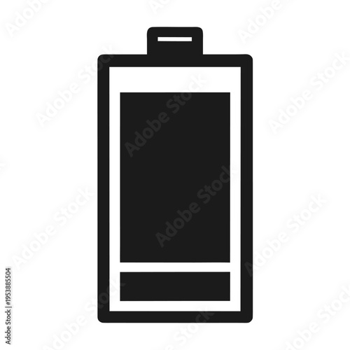 Battery Icon Minimal Black Flat Vector Simple Outline Power Symbol