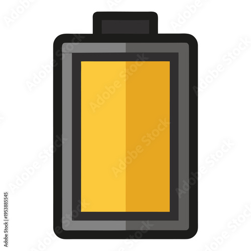 Battery Icon Minimal Black Flat Vector Simple Outline Power Symbol