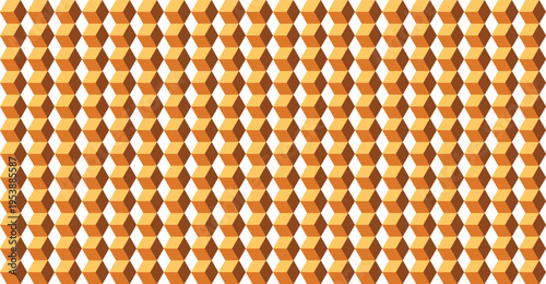 A repeating pattern of isometric orange cubes arranged in a grid formation