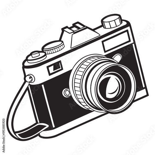 mCamera Icon Minimal Black Flat Vector Simple Outline Photography Symbol