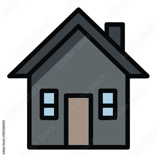 House Home Icon Minimal Black Flat Vector Simple Outline Property Symbol