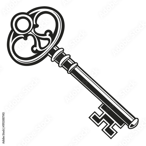Key Icon Minimal Black Flat Vector Simple Outline Access Symbol