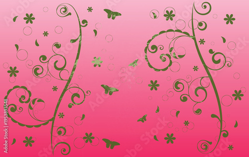Spring Floral on a Gradient Pink Background