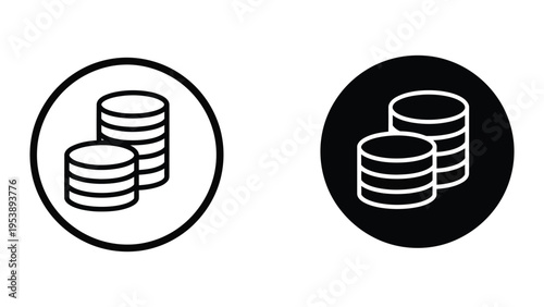 stack of coins vector illustration, flat design