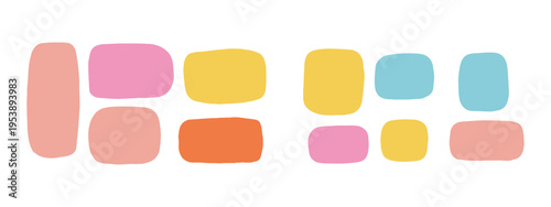 Hand drawn speech bubbles in various colors for creative communication