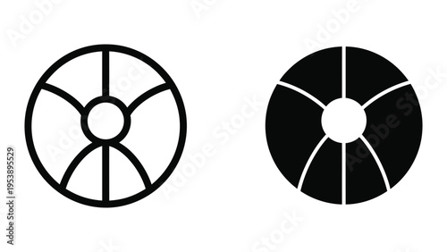 black and white pie chart vector illustration, flat design