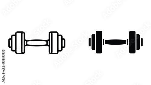 Dumbbells vector illustration, fitness equipment flat design