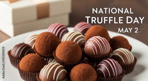 Delicious assorted chocolate truffles for National Truffle Day celebration