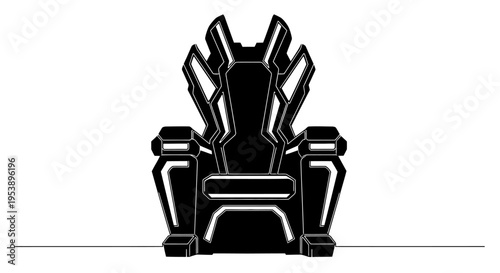 Futuristic Throne, Sci-Fi Seat, Modern Chair, Dark Design, Power Symbol