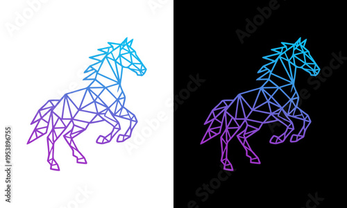 Two horses are running side by side in a graphical representation.