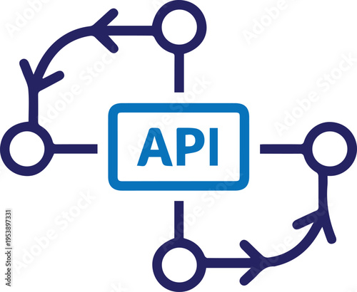 API vector icon for software development and integration