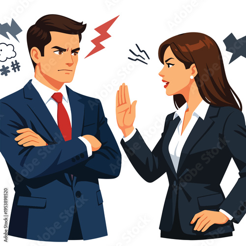 Business conflict, argument, disagreement, stress, disagreement, tension