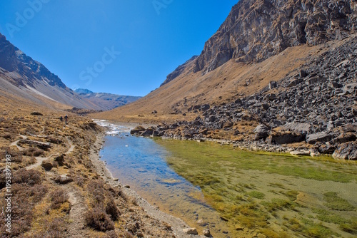Downstream river from Tshophu Twin Lakes in Bhutan