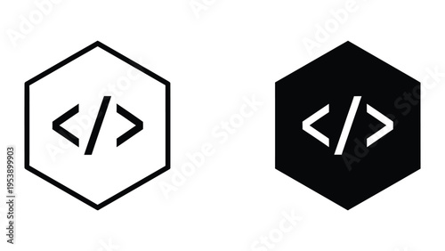 html code symbols vector illustration, flat design