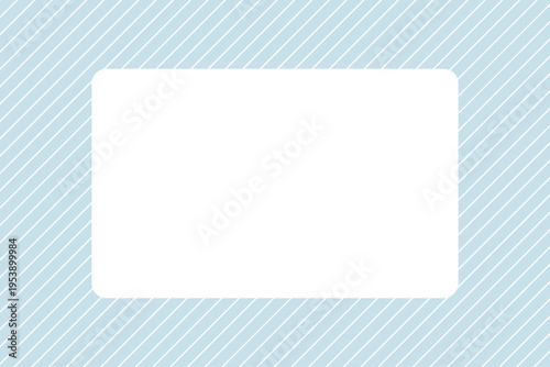 水色の斜めストライプと角丸コピースペースのシンプルなフレーム背景素材