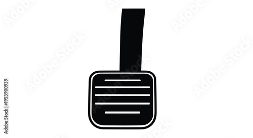 A simple black and white illustration depicting a bicycle pedal isolated on a white background high quality