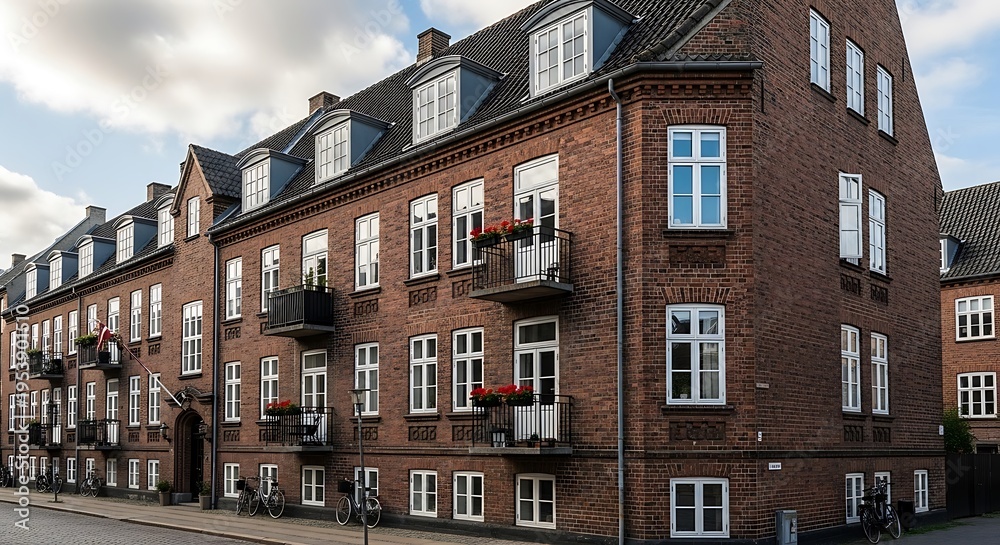Fototapeta premium Brick Building Facade.