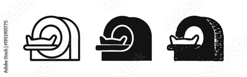 MRI Machine Scan Icon Set for Medical Imaging and Diagnostics