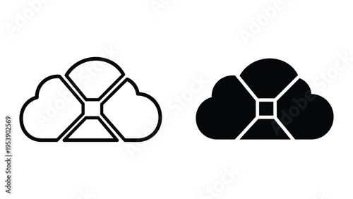 cloud storage icons vector illustration, flat design