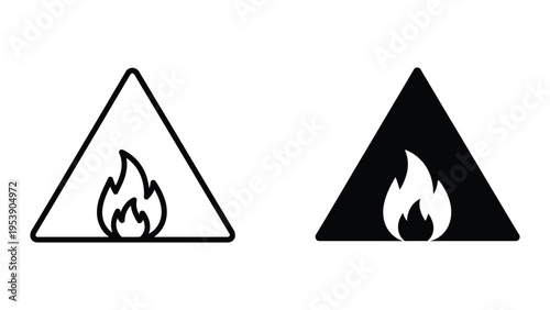 fire warning signs vector illustration
