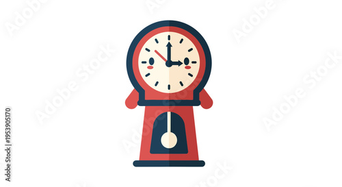 Clock illustration, vector style graphic, time concept, flat design, isolated, eps, svg, graphic