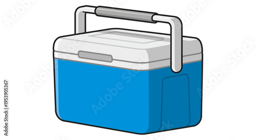 Cooler Image, Vector Illustration, Isolated on White, for Summer, Picnic, Outdoor Activities