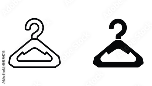 black and white clothing hangers vector illustration