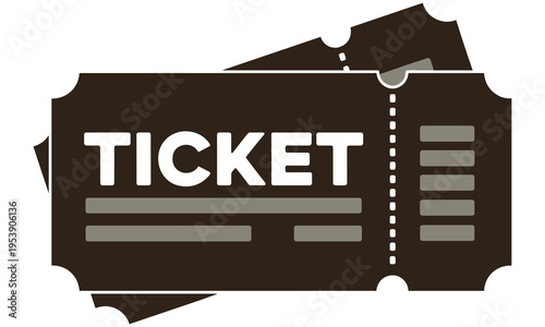 Vector graphic illustration of tickets with the word ticket on it suitable for event promotions and advertising campaigns worldwide.