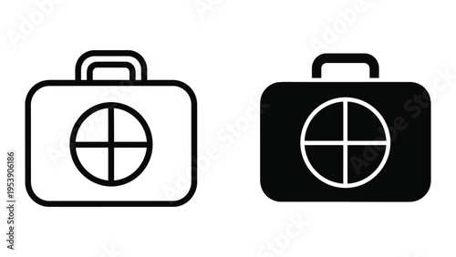 briefcase icons with crosshair targets vector illustration