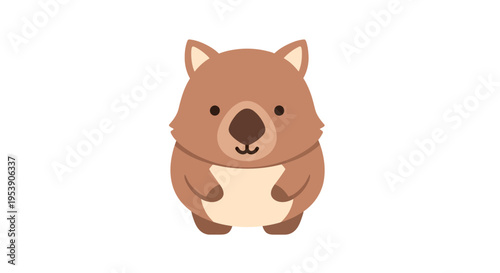 Cute Wombat Vector Illustration, Cartoon Style Graphic for Wildlife and Nature Projects
