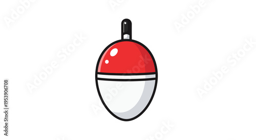 Fishing Bobber Vector Illustration, Cartoon Style Graphic for Angling and Outdoor Recreation