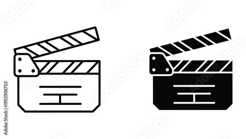 film clapper board vector illustration, flat design