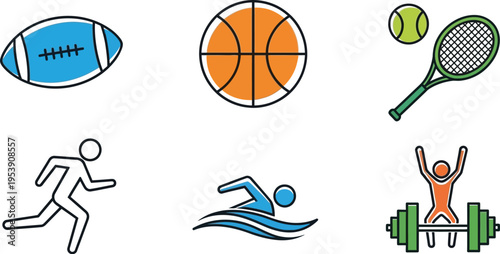 Set of sports and fitness icons