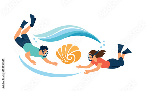 A collaborative creativity spark situation where colleagues generate fresh perspectives and unconventional solutions inspired by fluid natural environments during a relaxed