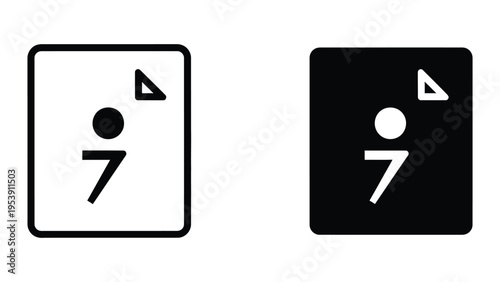 black and white playing cards with number 7 vector illustration