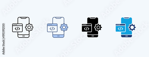 Application Platform Multiple Icon Illustration Vector
