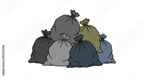 Garbage Bags Image, Photography, Waste Disposal, Rubbish, Heap, Pile, Refuse, Dump, Trash