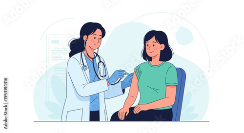 Doctor Examining Patients Arm in Clinic.