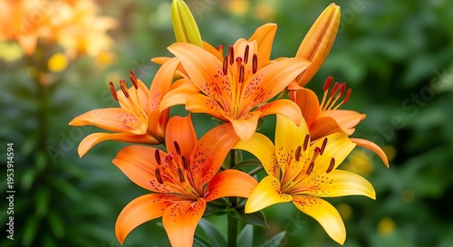 Orange Lilies Bloom.