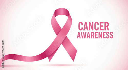 Pink Ribbon Cancer Awareness Symbol.
