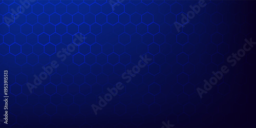 Abstract Digital Blue Hexagons Pattern Business or Science Research Background. Medical or Tech Innovation Online Webinar Presentation Event. Conference or Forum Vector Illustration Backdrop.