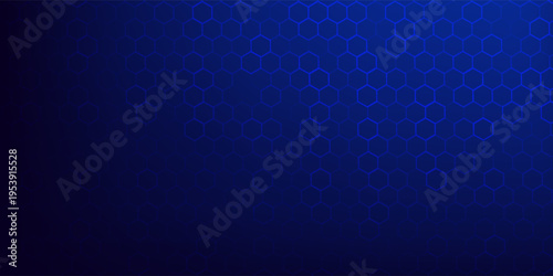 Abstract Digital Blue Hexagons Pattern Business or Science Research Background. Medical or Tech Innovation Online Webinar Presentation Event. Conference or Forum Vector Illustration Backdrop.