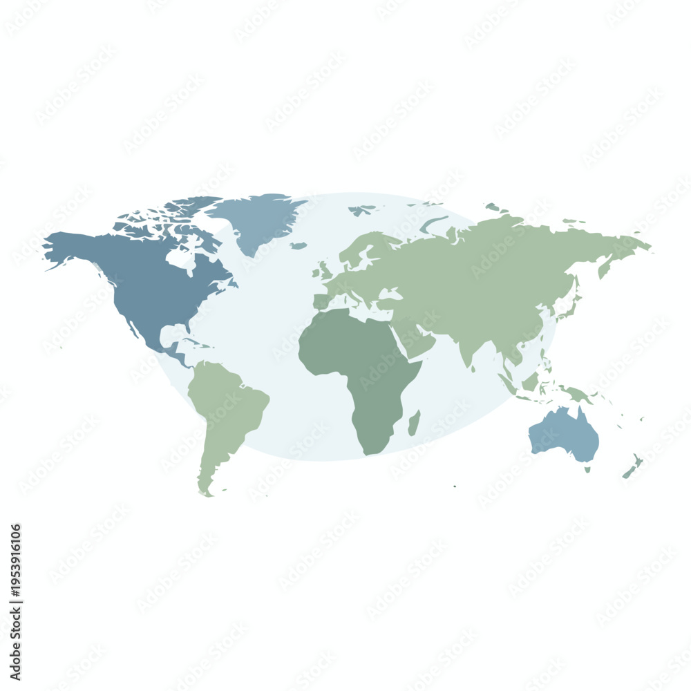 Obraz premium World Map Silhouette Over Pale Globe