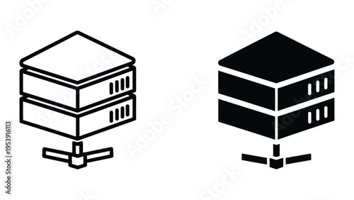 server room data center vector illustration, flat design