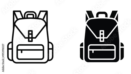 backpack icons vector illustration, flat design