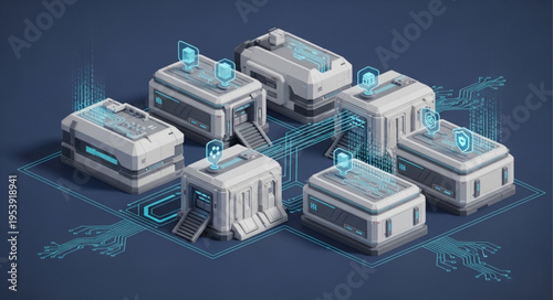 Isometric Sci-Fi Buildings - A Futuristic Modular Construction Concept.