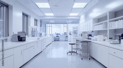 Modern Laboratory with White Cabinets and High-End Equipment