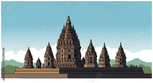 Prambanan Temple Complex - A Majestic Display of Ancient Javanese Architecture.