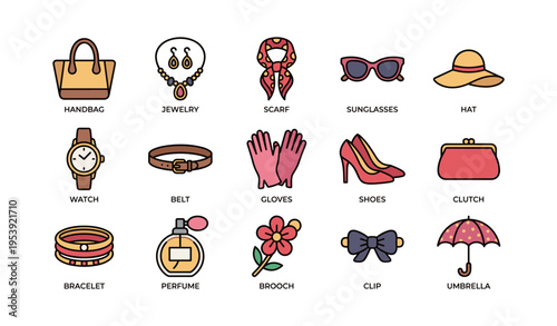 Stylish accessories collection featuring handbag, jewelry, sunglasses, and perfume for fashion enthusiasts